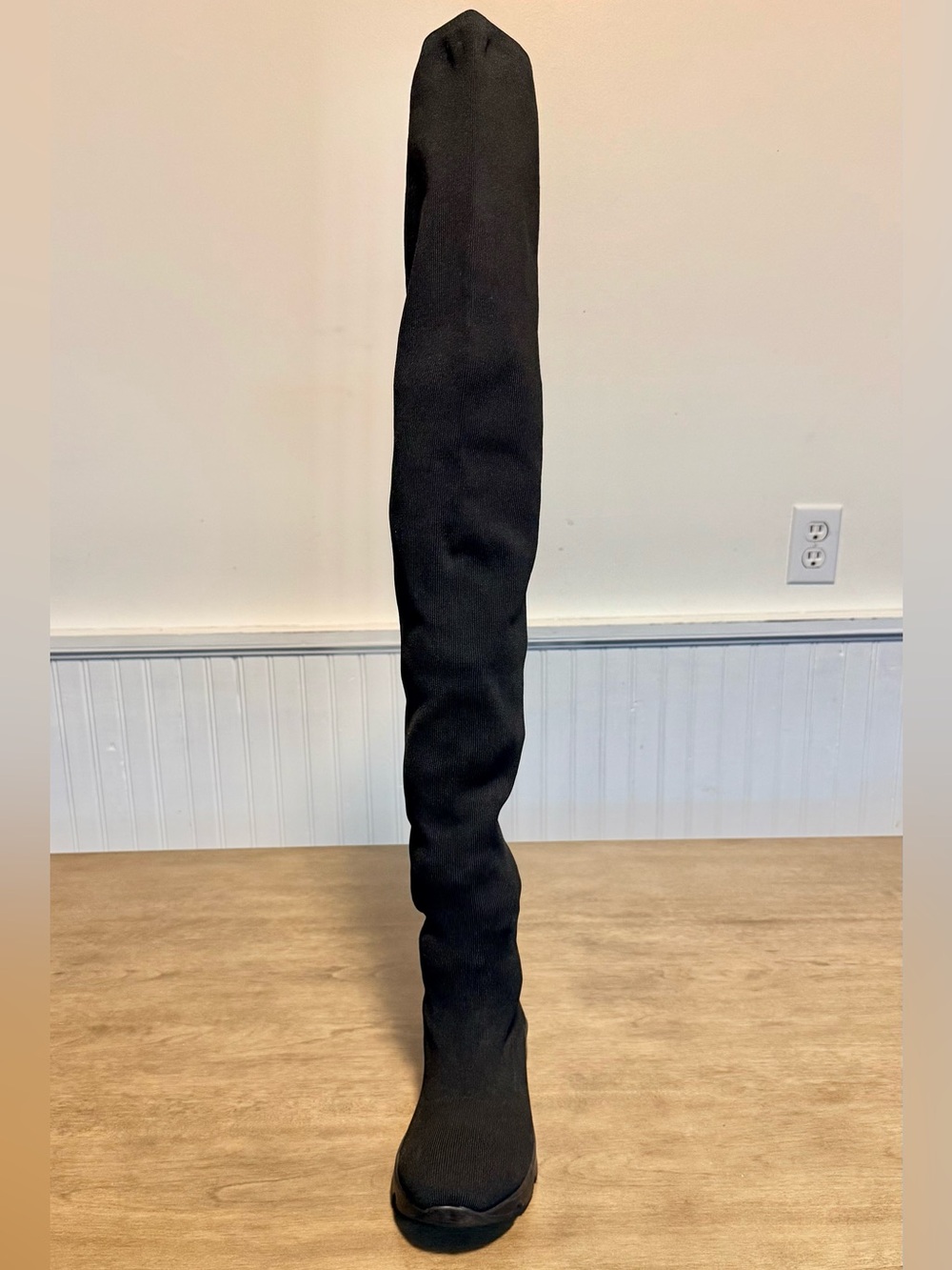 Made in Italy New Designer Brand Over-The-Knee Stretch Platform Boots SZ.